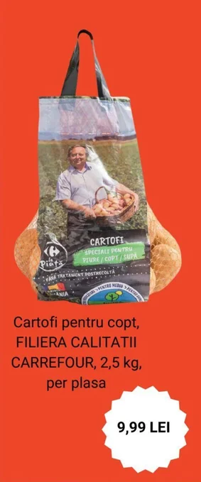 Carrefour Cartofi pentru copt, FILIERA CALITATII CARREFOUR, 2,5 kg, per plasa Ofertă