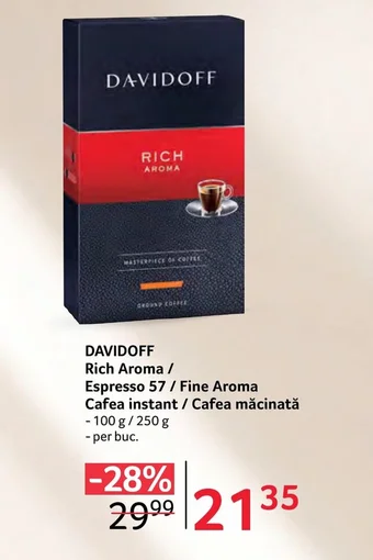 Selgros DAVIDOFF Rich Aroma / Espresso 57 / Fine Aroma Cafea instant / Cafea măcinată Ofertă