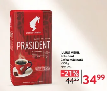 Selgros JULIUS MEINL Präsident Cafea măcinată Ofertă