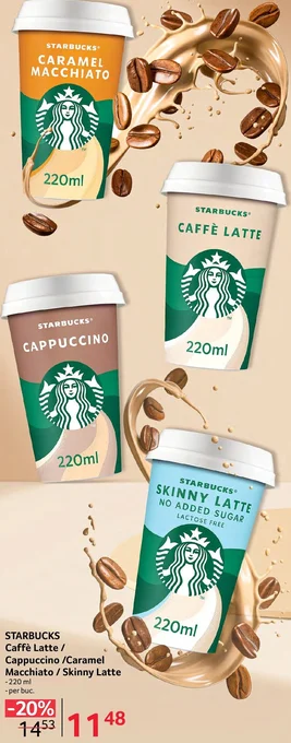 STARBUCKS Caffè Latte / Cappuccino /Caramel Macchiato / Skinny Latte