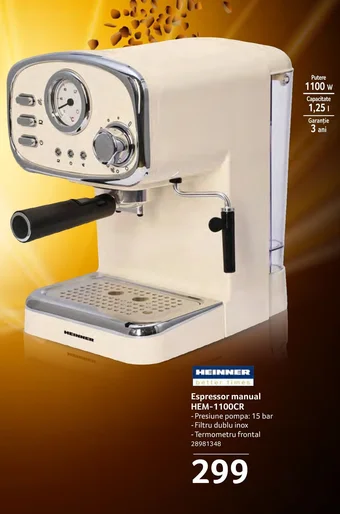 Selgros Espressor manual HEM-1100CR Ofertă