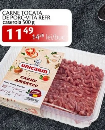 Unicarm CARNE TOCATA DE PORC-VITA REFR caserola 500 g Ofertă