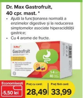 Dr.Max Dr. Max Gastrofruit, 40 cpr. mast. * Ofertă