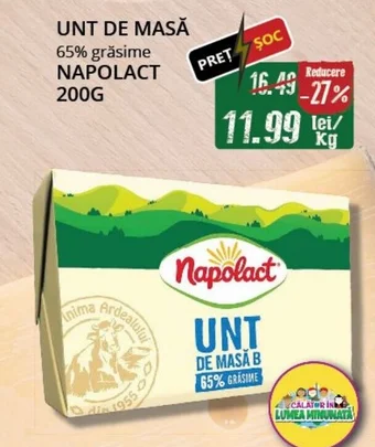 Diana Supermarket UNT DE MASĂ 65% grăsime NAPOLACT 200G Ofertă
