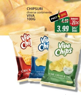 Diana Supermarket CHIPSURI diverse sortimente VIVA 100G Ofertă