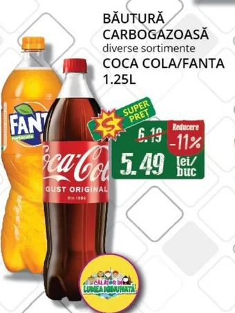 Diana Supermarket BĂUTURĂ CARBOGAZOASĂ diverse sortimente COCA COLA/FANTA Ofertă