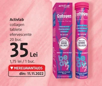 DM Activlab collagen tablete efervescente 20 buc. Ofertă