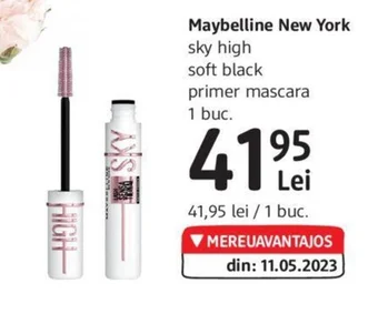 Maybelline New York sky high soft black primer mascara 1 buc.