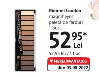 DM Rimmel London magnif'eyes paletă de farduri 1 buc. Ofertă