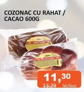 Unicarm COZONAC CU RAHAT / CACAO 600G Ofertă