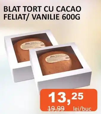 Unicarm BLAT TORT CU CACAO FELIAT/VANILIE 600G Ofertă