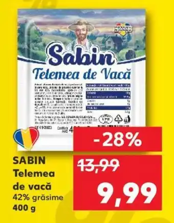Kaufland SABIN Telemea de vacă 42% grăsime 400 g Ofertă