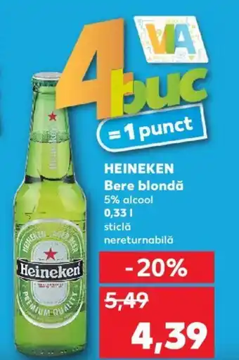 Kaufland HEINEKEN Bere blondă 5% alcool Ofertă