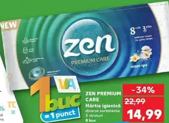 Kaufland ZEN PREMIUM CARE Hârtie igienică diverse sortimente 3 straturi 8 buc Ofertă