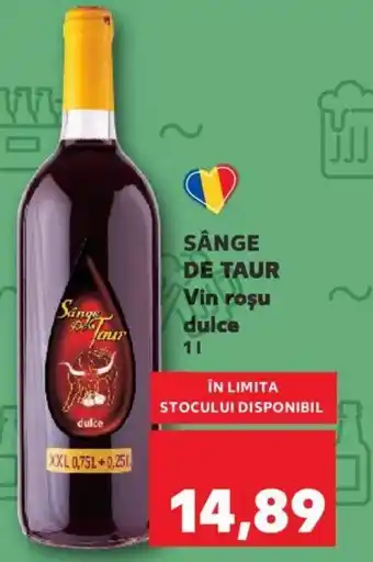 Kaufland SÂNGE DE TAUR Vin roşu dulce Ofertă