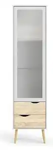 Favi Vitrina living oslo 75461, dtd laminat, stejar sonoma/alb, 50,2x39,1x2 Ofertă