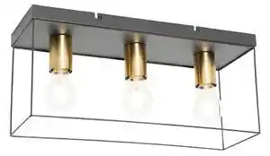 Favi Plafoniera minimalistă neagră cu 3 lumini aurii - kodi Ofertă