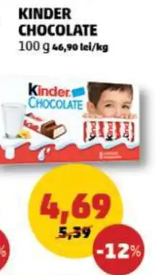 KINDER CHOCOLATE 100 g 46,90 lei/kg