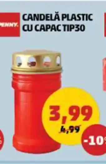 CANDELĂ PLASTIC CU CAPAC TIP30