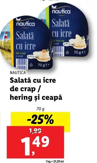 Lidl Salată cu icre de crap hering si ceapă Ofertă