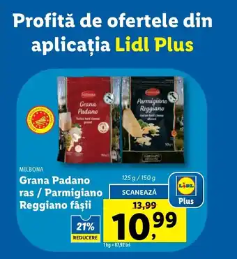 Lidl Grana Padano ras / Parmigiano Reggiano fâşii Ofertă