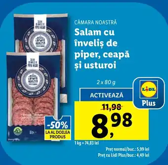 Salam cu înveliş de piper, ceapă şi usturoi