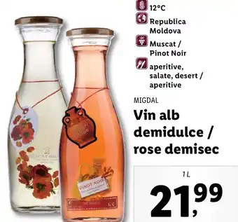 Lidl Vin alb demidulce / rose demisec Ofertă