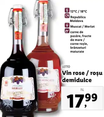 Lidl Vin rose/ roşu demidulce Ofertă