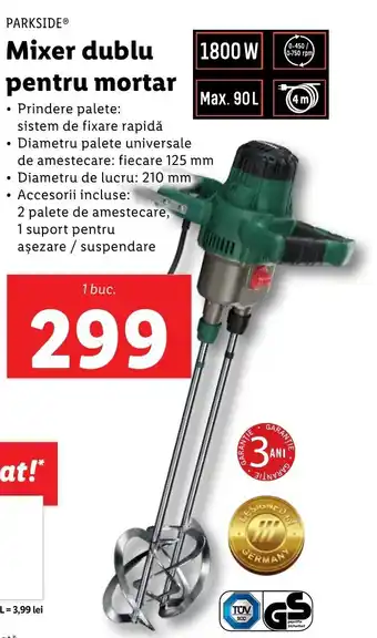 Lidl Mixer dublu pentru mortar Ofertă