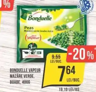 Mega Image BONDUELLE VAPEUR MAZARE VERDE. BOABE, 400g Ofertă