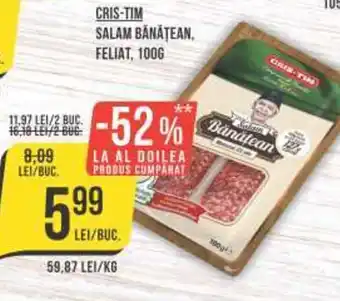 Mega Image CRIS-TIM SALAM BĂNĂȚEAN. FELIAT, 100G Ofertă