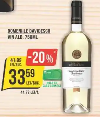 Mega Image DOMENIILE DAVIDESCU VIN ALB, 750ML Ofertă