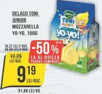 Mega Image DELACO TONI JUNIOR MOZZARELLA YO-YO, 100G Ofertă
