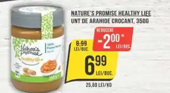 Mega Image NATURE'S PROMISE HEALTHY LIFE UNT DE ARAHIDE CROCANT, 350G Ofertă