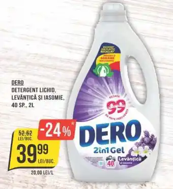 Mega Image DERO DETERGENT LICHID, LEVĂNŢICĂ ȘI IASOMIE, 40 SP., 2L Ofertă