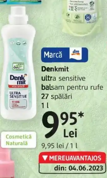 DM Denkmit ultra sensitive balsam pentru rufe Ofertă