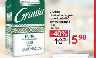Selgros GRANIA Făină albă de grâu superioară 000 pentru cozonac Ofertă