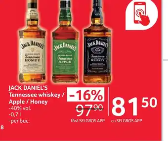 JACK DANIELS Tennessee whiskey
