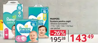 Selgros PAMPERS Scutece pentru copii Ofertă