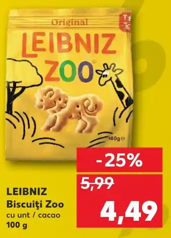 Kaufland LEIBNIZ Biscuiţi Zoo cu unt / cacao 100 g Ofertă