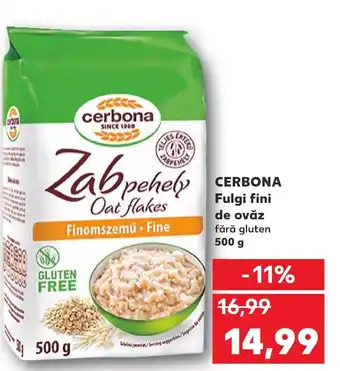 CERBONA Fulgi fini de ovăz fără gluten 500 g