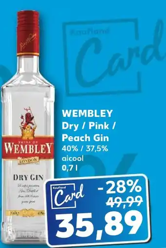 Kaufland WEMBLEY Dry / Pink / Peach Gin Ofertă