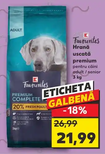 Kaufland Favourites Hrană uscată premium pentru câini adult / senior 3 kg Ofertă