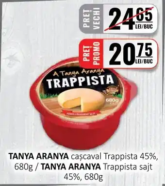CBA TANYA ARANYA caşcaval Trappista 45%, 680g / TANYA ARANYA Trappista sajt 45%, 680g Ofertă