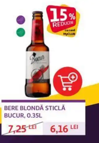 Auchan BERE BLONDĂ STICLĂ BUCUR, 0.35L Ofertă