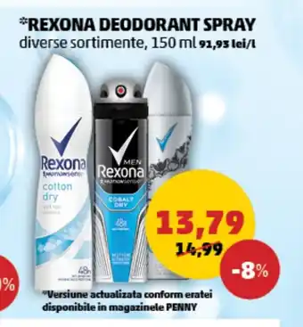 Penny *REXONA DEODORANT SPRAY Ofertă