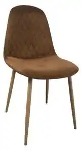 Favi Scaun dining abby, stil scandinav, catifea, picioare metalice, brun Ofertă