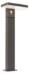 Bolard exterior gri inchis 50 cm cu led si solar - sunnie
