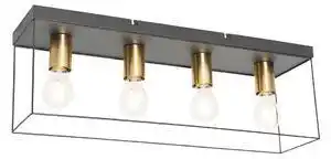 Favi Plafoniera minimalistă neagră cu 4 lumini aurii - kodi Ofertă