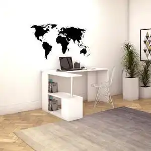 Favi Birou gelincik, din pal melaminat, alb, 130x109x74 cm Ofertă